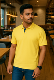 Yellow Classic Polo Shirt for Men – Casual Short Sleeve Cotton Polo Top