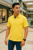 Yellow Classic Polo Shirt for Men – Casual Short Sleeve Cotton Polo Top