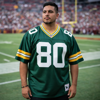 Men’s Big & Tall Green #80 Football Jersey – 3XL, 4XL& 5XL. Oversized Game Day Shirt - mensstylehouse