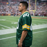 Men’s Big & Tall Green #80 Football Jersey – 3XL, 4XL& 5XL. Oversized Game Day Shirt - mensstylehouse