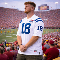 Men’s Big & Tall White #18 Football Jersey – Oversized 3XL Athletic Game Day Shirt - mensstylehouse