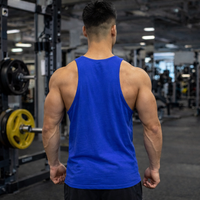 Blue Lift Tank Top for Men – Athletic Sleeveless Gym Shirt | Cotton Workout Muscle Training Tank - mensstylehouse