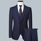 Men's Solid Color Business Suit 2025 High Quality Fashion Banquet