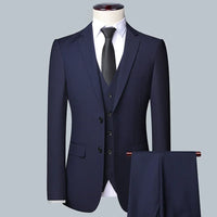 Men's Solid Color Business Suit 2025 High Quality Fashion Banquet