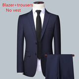 Men's Solid Color Business Suit 2025 High Quality Fashion Banquet
