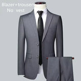 Men's Solid Color Business Suit 2025 High Quality Fashion Banquet