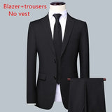 Men's Solid Color Business Suit 2025 High Quality Fashion Banquet