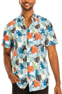 Tropical Print Hawaiian Short Sleeve Shirt