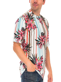 Print Floral and Striped Tee WT8566