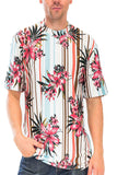 Print Floral and Striped Tee WT8566