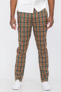 Plaid Slim Fit Trouser Pants SR001