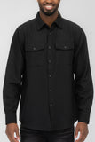 Plain Staple Plaid Brushed Flannel Shirt Jacket Shacket FL201