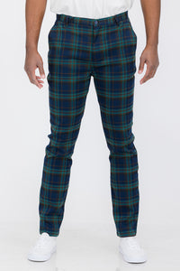 Plaid Slim Fit Trouser Pants SR007
