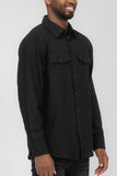Plain Staple Plaid Brushed Flannel Shirt Jacket Shacket FL201