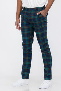 Plaid Slim Fit Trouser Pants SR007