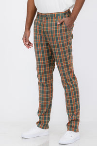 Plaid Slim Fit Trouser Pants SR001