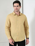 Men's Cotton Formal Shirt (Color Khaki) (Size XL)