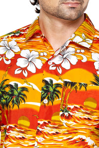 CLUB CUBANA Men's Slim Fit Classic Short Sleeve Casual Floral Hawaiian Shirt