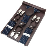 Man's Suspenders Leather Casual Straps Y-Back Shape Men's Trousers Suspensorio Elastic Clips-On Ceinture Suspendue 3.5*120cm