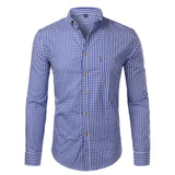 Mens Plaid Cotton Casual Slim Fit Long Sleeve Button Down Dress Shirts 2022 Fashion Men Work Business Brand Shirt Chemise Homme
