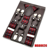 Man's Suspenders Leather Casual Straps Y-Back Shape Men's Trousers Suspensorio Elastic Clips-On Ceinture Suspendue 3.5*120cm