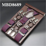 Man's Suspenders Leather Casual Straps Y-Back Shape Men's Trousers Suspensorio Elastic Clips-On Ceinture Suspendue 3.5*120cm