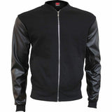 URBAN FASHION - Bomber Jacket with PU Leather Sleeves