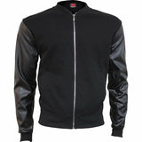 URBAN FASHION - Bomber Jacket with PU Leather Sleeves