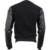 URBAN FASHION - Bomber Jacket with PU Leather Sleeves