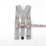 Lovely Cartoon Parent-Child Soild Suspenders Bowtie Set Men Kids Y-Back Brace Butterfly Belt BowTie Adjustable Accessory Unique