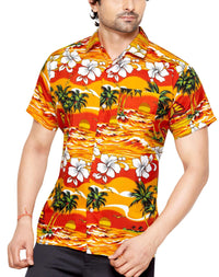 CLUB CUBANA Men's Slim Fit Classic Short Sleeve Casual Floral Hawaiian Shirt