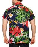 CLUB CUBANA Men's Regular Fit Classic Short Sleeve Casual Floral Hawaiian Shirt