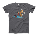 Calvin and Hobbes Dancing With Record Player T-Shirt