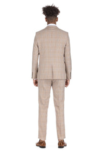 Men's 2pc Slim Fit Checker Pattern Suit