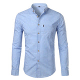 Mens Plaid Cotton Casual Slim Fit Long Sleeve Button Down Dress Shirts 2022 Fashion Men Work Business Brand Shirt Chemise Homme