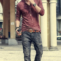 V-Neck Long Sleeve Shirt